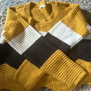 Gold black White Sweater